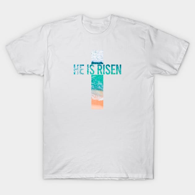 He is Risen Ocean Cross T-Shirt by Move Mtns